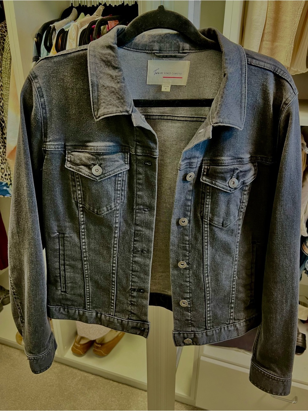 Vince Camuto Charcoal Washed Denim Jacket